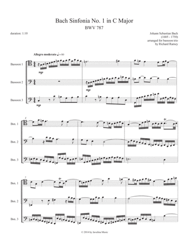 Sinfonia No. 1 in C Major, BWV 787 (arr. Richard Ramey)