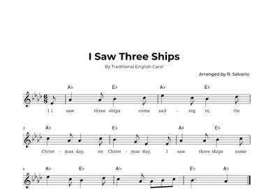 I Saw Three Ships (Key of A-Flat Major) (arr. R. Salvario)