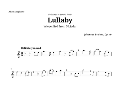 Wiegenlied (lullaby) by Brahms for Alto Sax (arr. Langanho)