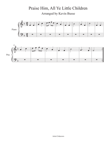 Praise Him, All Ye Little Children - Piano (arr. Kevin Busse)