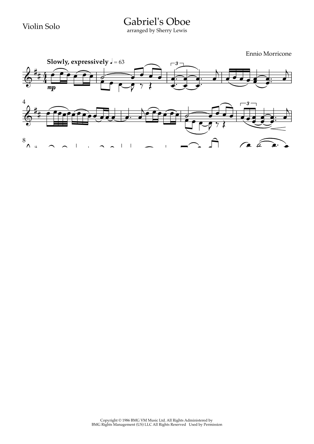 Gabriel's Oboe (arr. Sherry Lewis)