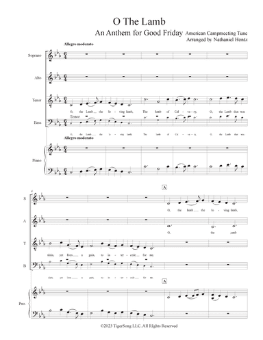 O The Lamb (Anthem for SATB Choir) (arr. Nathaniel Hontz)