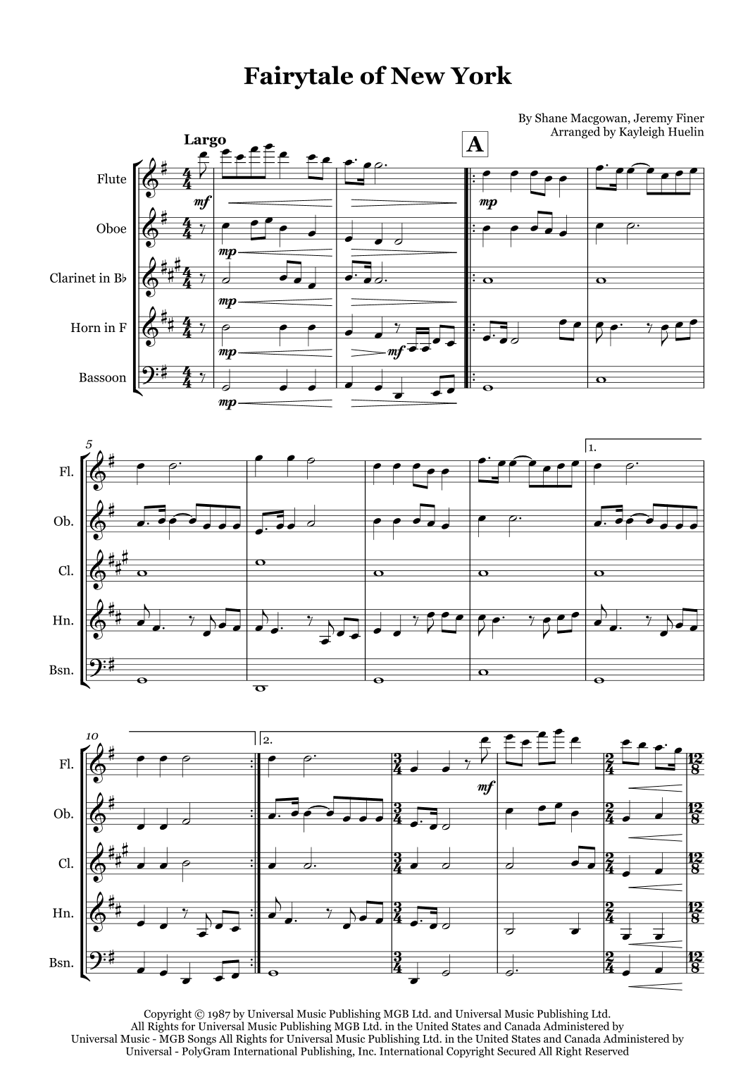 Fairytale Of New York (arr. Kayleigh Huelin)