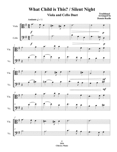 What Child is This / Silent Night - "2016 Holiday Contest Entry" - Viola/Cello Duet (arr. Dennis Ruello)