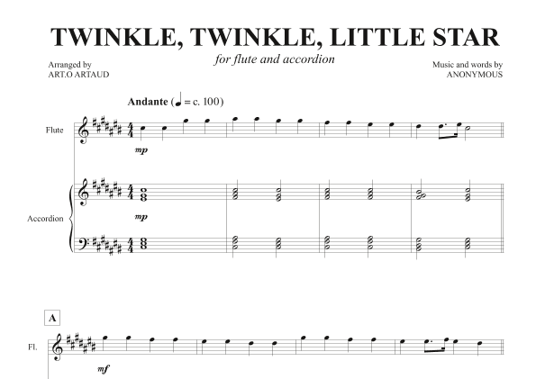 Twinkle Twinkle Little Star (arr. Art.o Artaud)