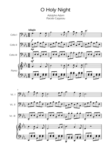 O Holy Night - Cello Trio w/ Piano (arr. Ygor Nunes)