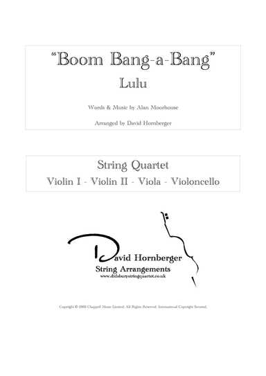 Boom Bang A Bang (arr. David Hornberger)