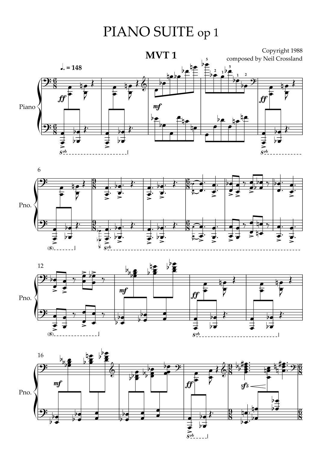 Piano Suite Op 1