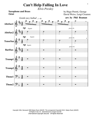 Can't Help Falling In Love (arr. Phil Beaman)