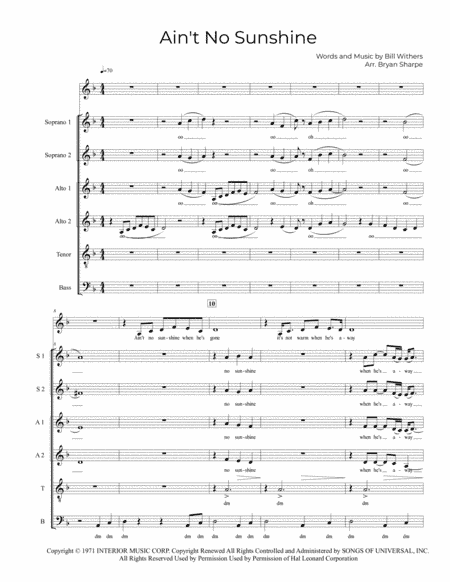 Ain't No Sunshine (arr. Bryan Sharpe)