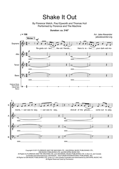 Shake It Out (arr. Jake Alexander)