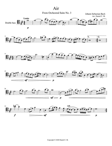 Air for double bass and piano (simplified) (arr. Daniel C. M.)