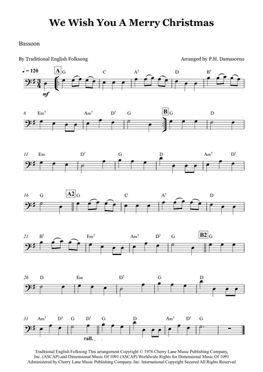 We Wish You A Merry Christmas (arr. P.H. Damasceno)