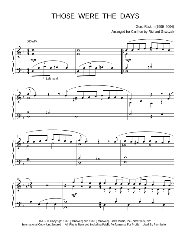 Those Were The Days (arr. Richard Giszczak)