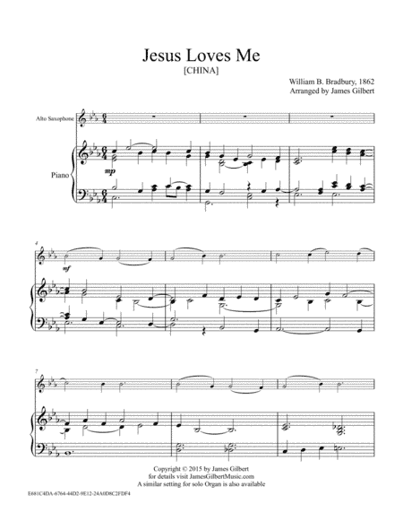 Jesus Loves Me (arr. James Gilbert)