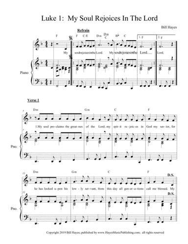 Luke 1:  My Soul Rejoices In The Lord (piano/vocal)