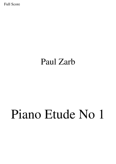 Piano Etude No 1
