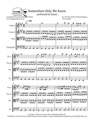 Somewhere Only We Know (arr. Dr. Tianna Heppner Smith www.HeppnerMusic.com)