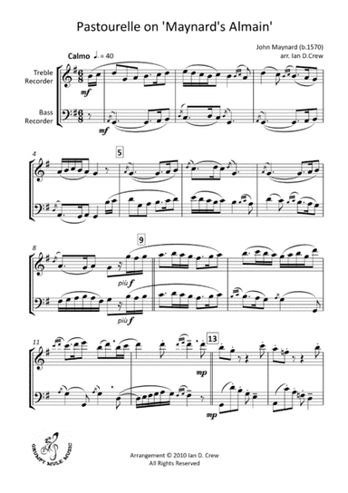 Pastourelle on 'Maynard's Almain' (arr. Ian D. Crew)