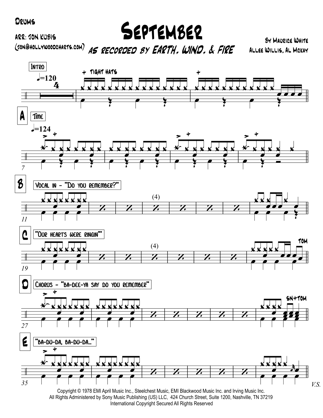 September (arr. Jon Kubis)