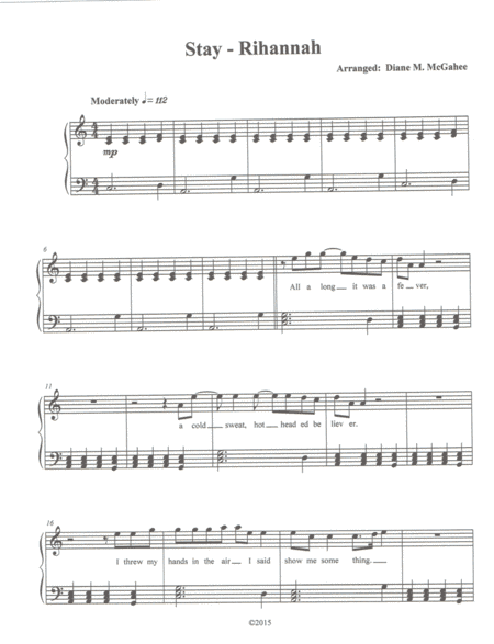 Stay (arr. Diane M. McGahee)