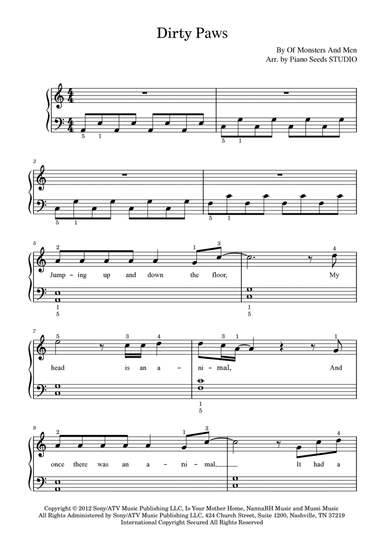 Dirty Paws (arr. Piano Seeds STUDIO)
