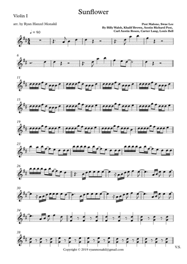 Sunflower (arr. Ryan Hanzel Monakil)
