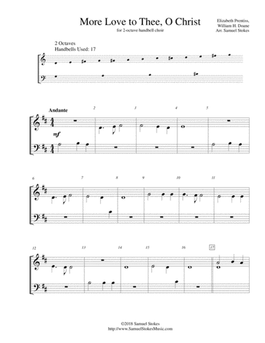 More Love to Thee, O Christ - 2-octave handbell choir (arr. Samuel Stokes)