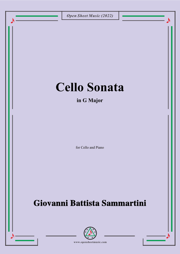 G. B. Sammartini-Cello Sonata,in G Major,for Cello and Piano (arr. OSM Press)