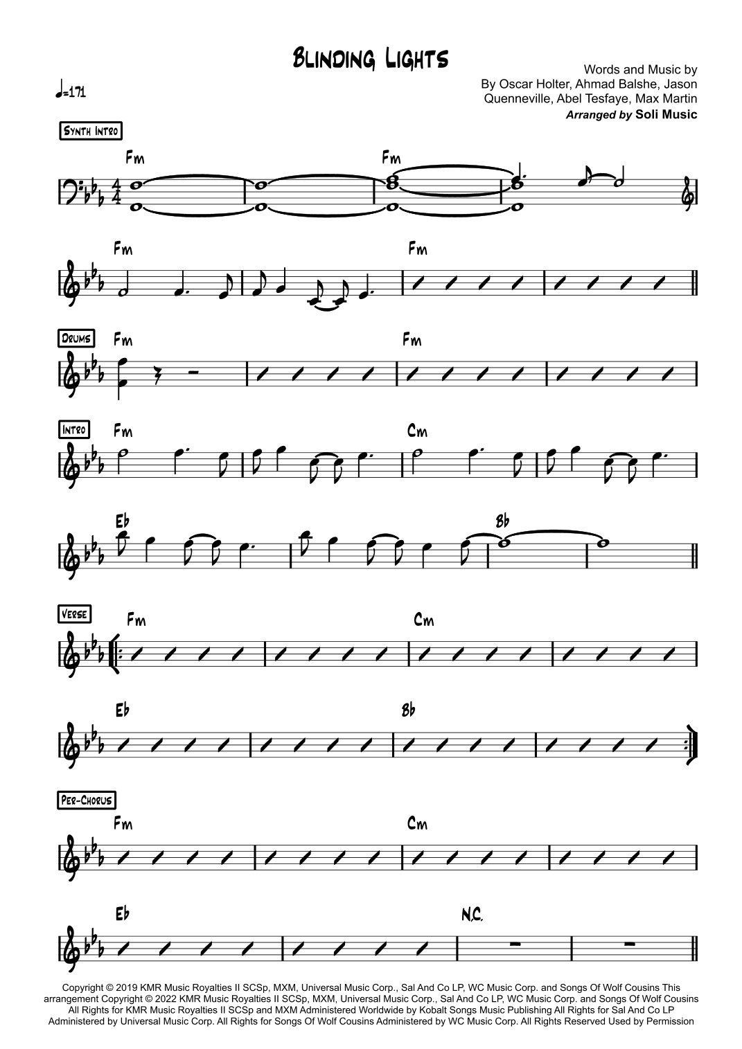 Blinding Lights (arr. Soli Music)