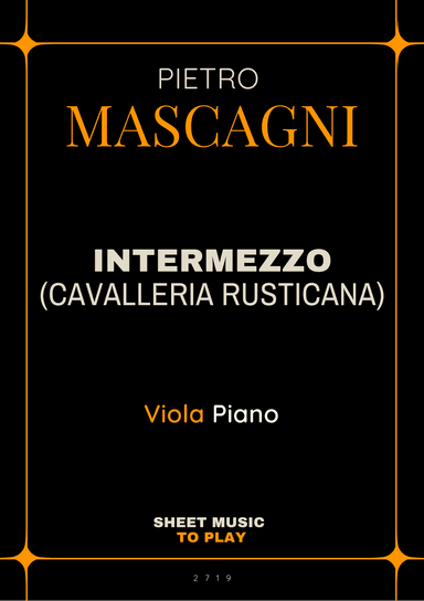 Intermezzo from Cavalleria Rusticana - Viola and Piano (Full Score and Parts) (arr. César Madeira)