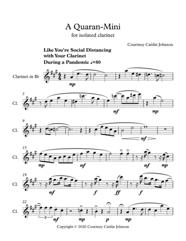 A Quaran-Mini (for isolated clarinet)