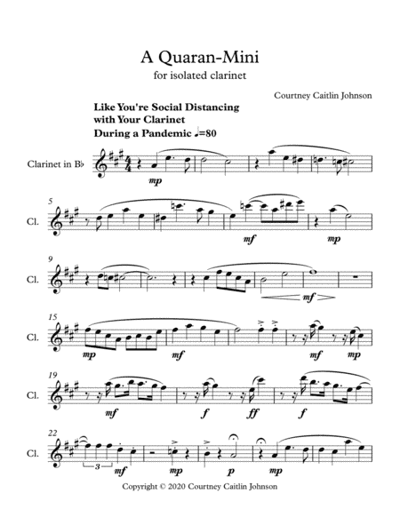 A Quaran-Mini (for isolated clarinet)