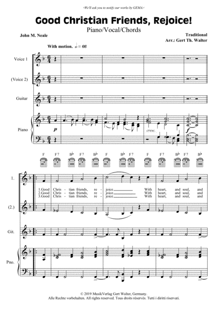 Good Christian Friends, Rejoice! (arr. Gert Th. Walter)