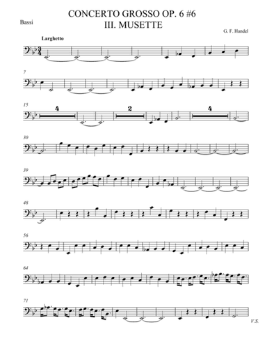 Concerto Grosso Op. 6 #6 Movement III (arr. theupperstaff.com)