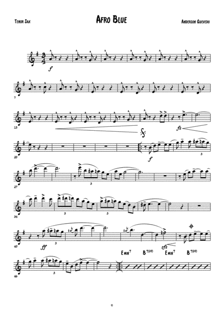 Afro Blue (Anderson Quevedo) - Tenor Sax