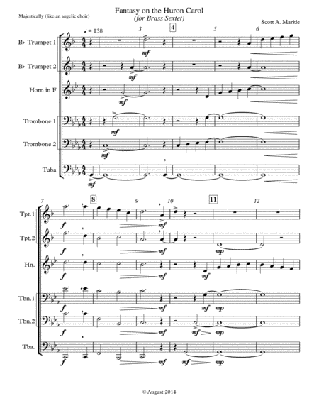 Fantasy on the Huron Carol for Brass Sextet (arr. MarcoPolo Press)