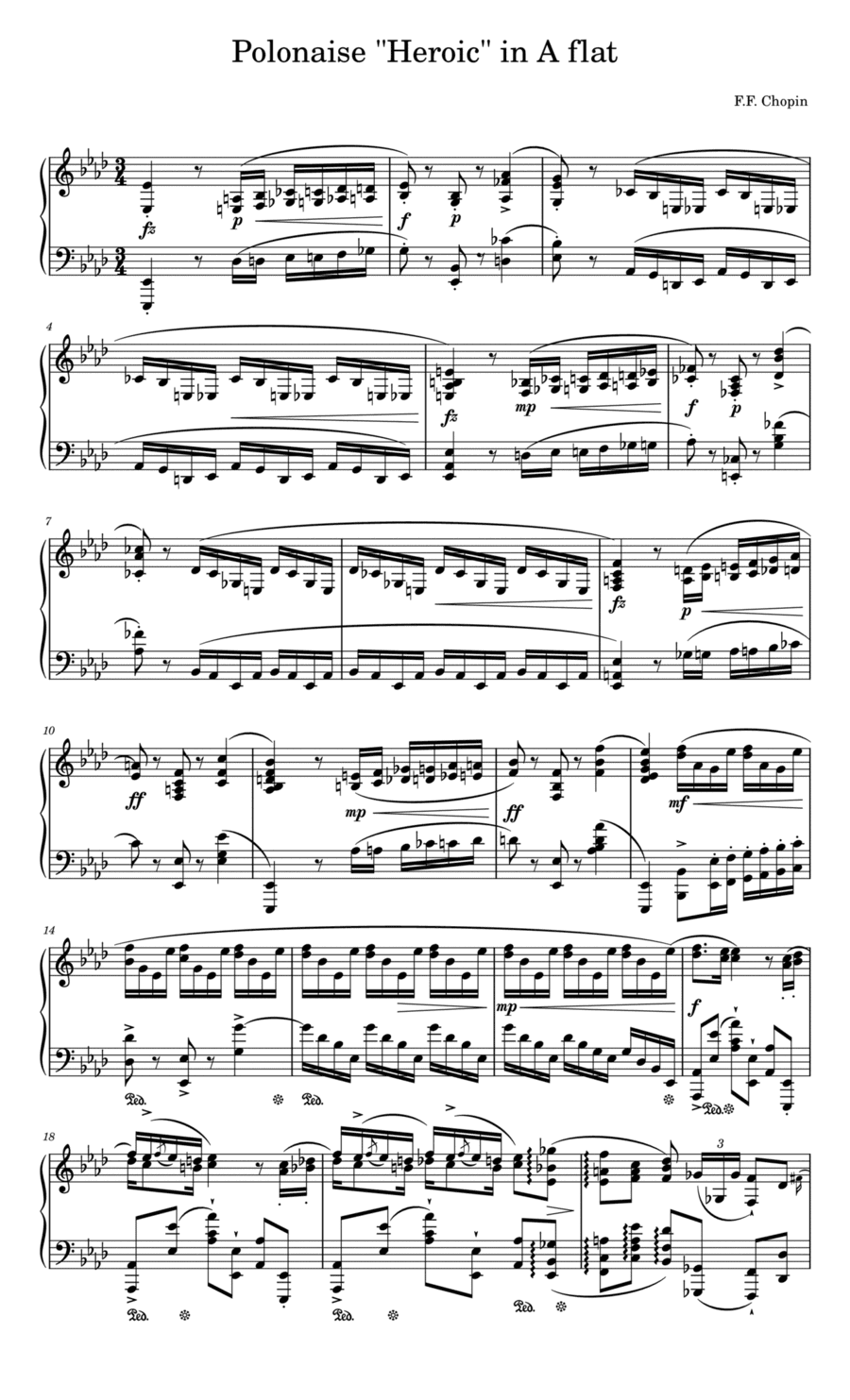 "Heroic" Polonaise in A? major, Op. 53 (arr. Kingviper)