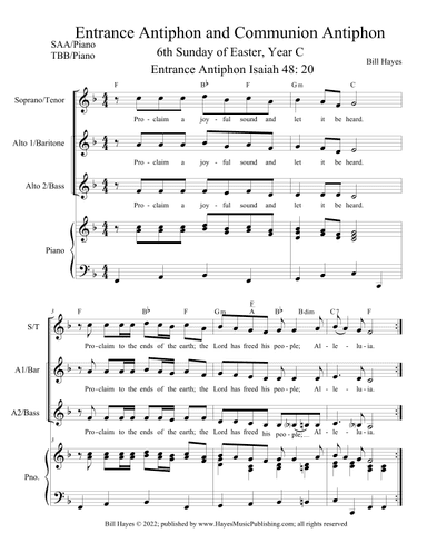 Antiphons for 6th Sunday in Easter, Year C