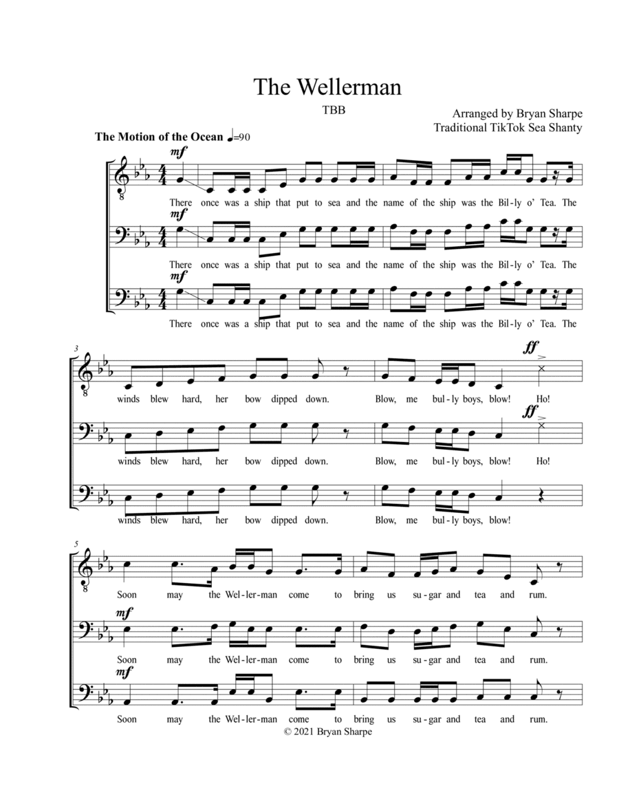 The Wellerman (Sea Shanty) TBB a cappella (arr. Bryan Sharpe)