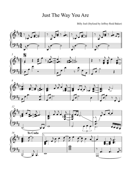 Just The Way You Are (arr. Jeffrey Reid Baker)