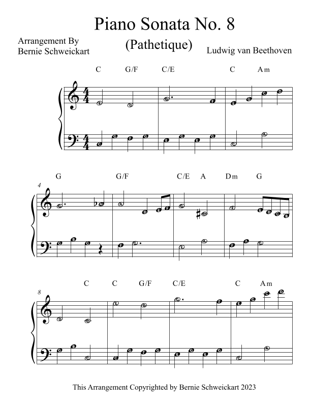 Pathetique BIG NOTE VERSION (arr. Bernie Schweickart)