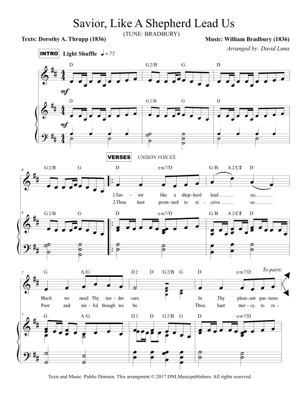 Savior, Like A Shepherd Lead Us (arr. David Luna)