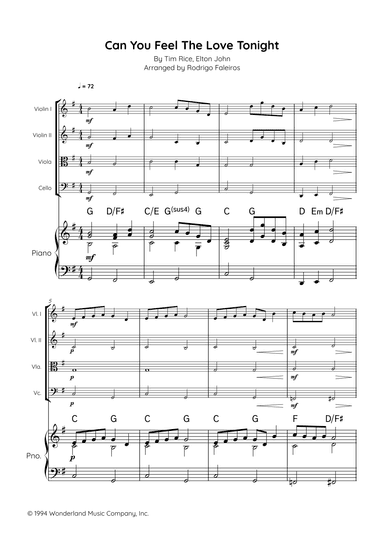 Can You Feel The Love Tonight (arr. Rodrigo Faleiros)