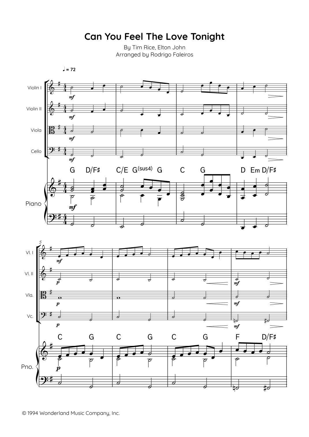 Can You Feel The Love Tonight (arr. Rodrigo Faleiros)
