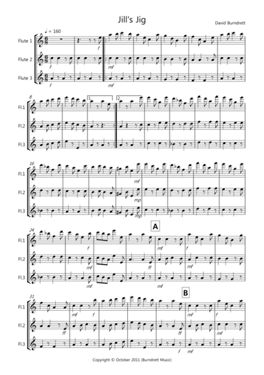 Jill's Jig for Flute Trio (arr. David Burndrett)