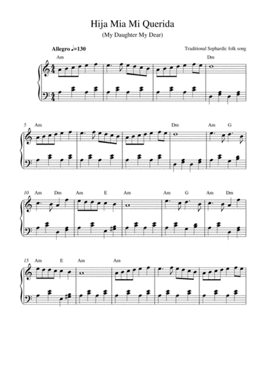 Hija Mia Mi Querida (My Daughter My Dear) (arr. Kaiserin Rebecca)