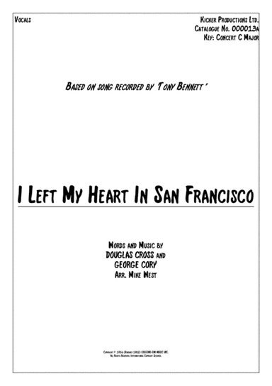 I Left My Heart In San Francisco (arr. Mike West)