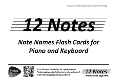Piano and Keyboard Note Names Flash Cards