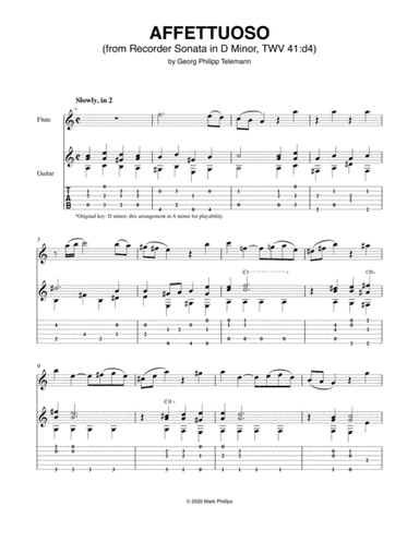 Affettuoso (from Recorder Sonata in D Minor, TWV 41:d4) (arr. Mark Phillips)